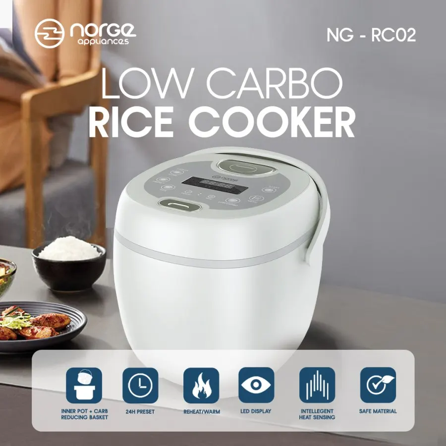 Low-Carbo Rice Cooker NORGE 1L 400W / Penanak Nasi Rendah Gula