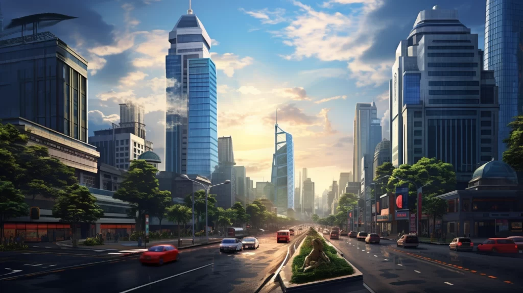 Ein Bild von Jakartas belebten Straßen, die jetzt wegen hoher Luftverschmutzung verlassen sind, während Regierungsbeamte von ihren Häusern aus arbeiten. Der Kontrast zwischen leeren Straßen, hoch aufragenden Wolkenkratzern und dem ruhigen Glühen von Computerbildschirmen in den Fenstern. So will man der Luftverschmutzung in Jakarta begegnen.